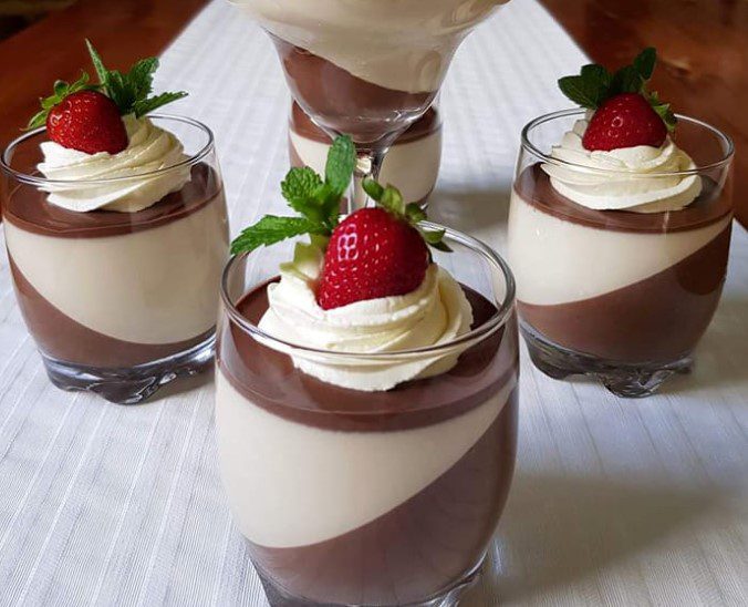 PANNA COTTA ALLA MOKA CON CREMA AL MASCARPONE